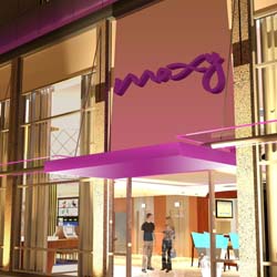 An artist rendering of a Moxy Hotel, Marriott’s first entry into the economy tier. // © 2013 Marriott International Sm